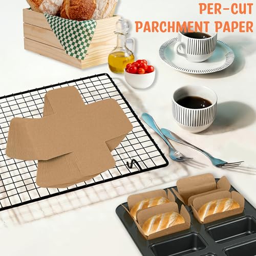 200 Pcs Mini Loaf Pan Liners for Baking Bread Pans 3x2 in Parchment (3.15*2 inch)
