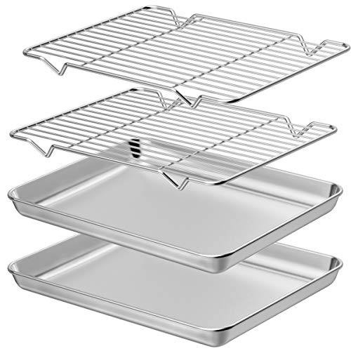 Baking Sheet with Rack Set [2 Sheets + 2 Racks] (10 x 8 x 1 inch)
