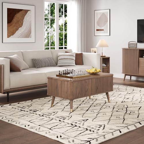 Lift Top Coffee Table with Storage for Living Room (Espresso Walnut)