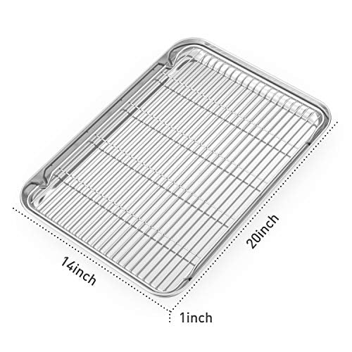Baking Sheet with Cooling Rack and Silicone Baking Mat