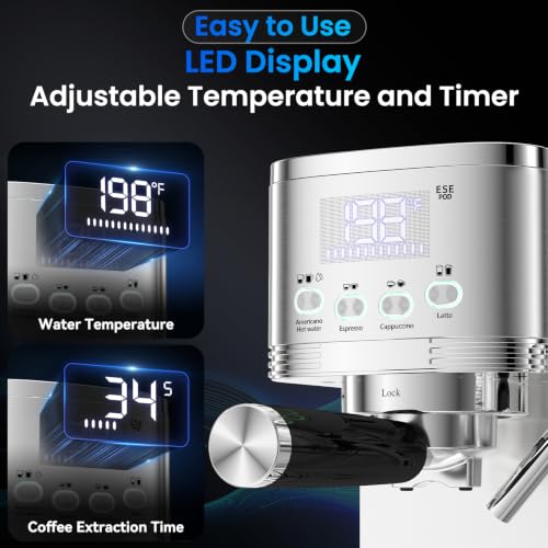 20 Bar Espresso Machine with Automatic Milk Frother (A-Silver)