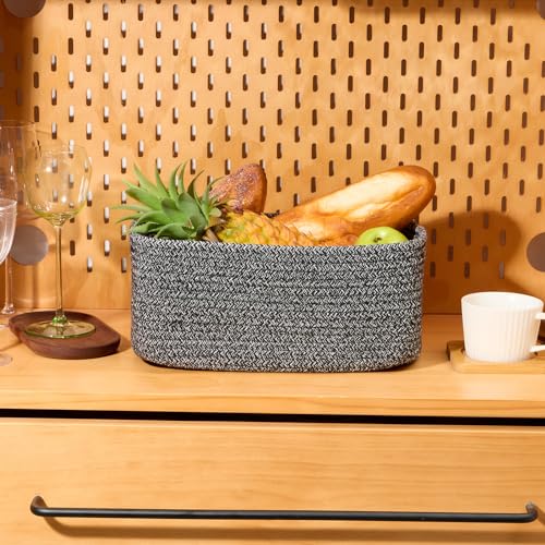 Small Storage Baskets for Organizing (4pcs-L13xW8.5xH5.1" / Dark Gray)