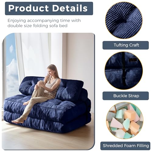 Folding Sofa Bed (Navy / Full)