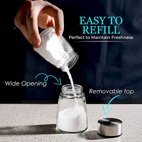 Salt and Pepper Shakers Set with Adjustable Pour Holes