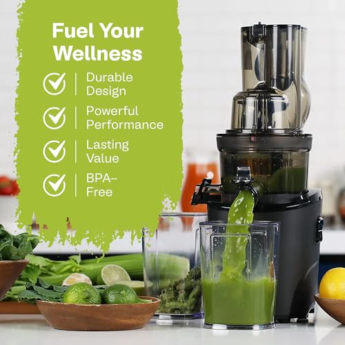 Whole Slow Juicer REVO830 Cold Press Masticating Juicer Machine (Matte Black)