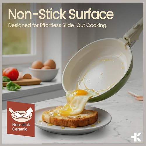 Bakken 17 Piece Ceramic Coated Aluminum Cookware Set (Green)