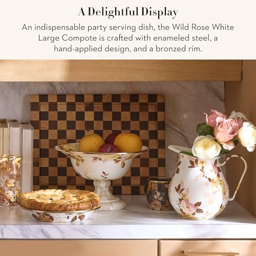 Enamel Compote (Large / White Wild Rose)