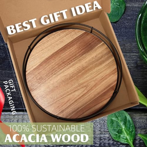 12" Acacia Wood Lazy Susan