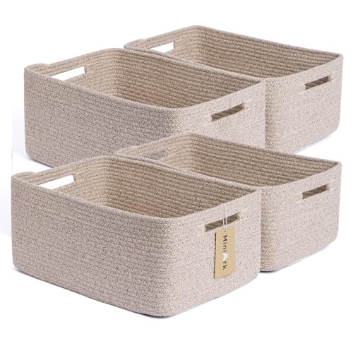 Large Storage Baskets for Organizing (4pcs-L17×W13×H7.5" / Natural)