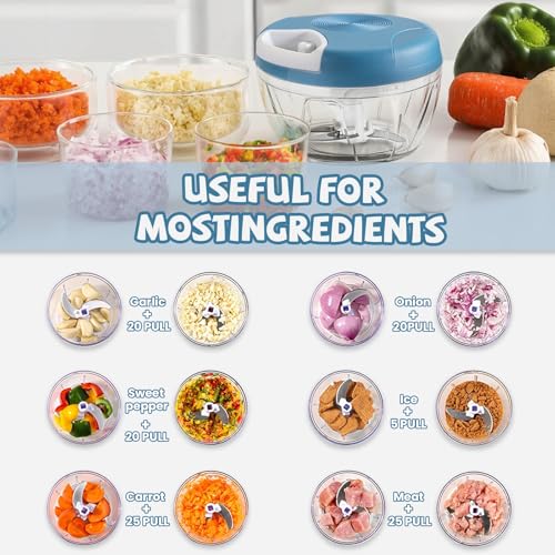 Manual Food Chopper (500ML-BLUE)