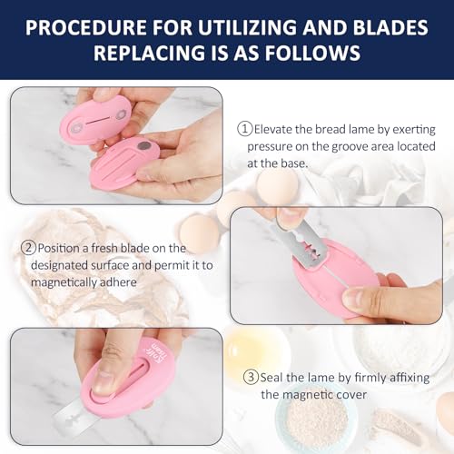 Bread Knife Extractable & Magnetic Bread Lame Dough Scoring Tool (10 Count)