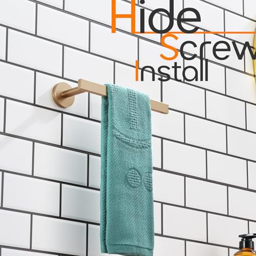 Hand Towel Ring Bathroom Towel Holder Modern Small Bath Towel Bar Wall Mount Champagne Bronze Stainless Steel AN3001CPG (Champagne Bronze)