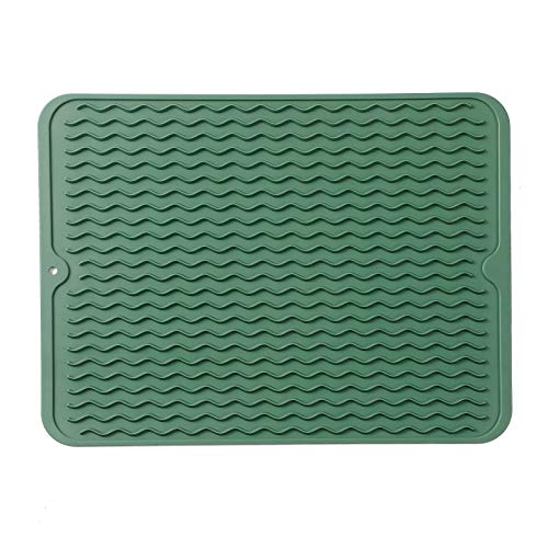 Silicone Dish Drying Mat (Green / 16"L x 12"W)