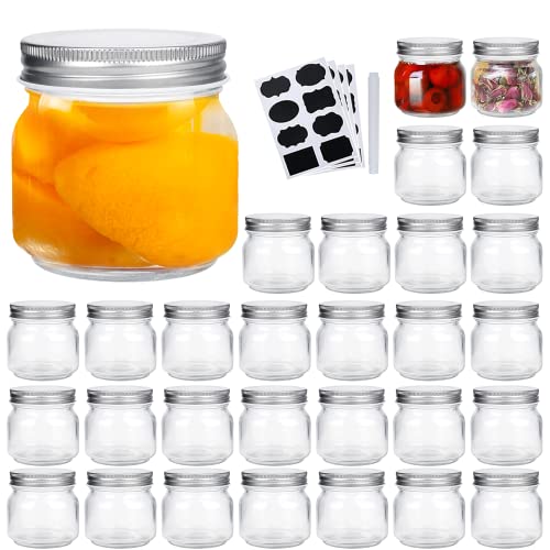 Mason Jars Glass Jars With Lids 8 oz (8oz - Silver Lid)