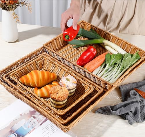 Poly Wicker Bread Basket (16 inches 2 Pack)