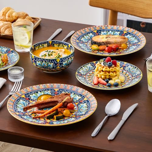 12 Pieces Dinnerware Sets (Service for 4 (12 Pcs) / Bohemian Yellow)