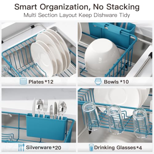 Blue Dish Drying Rack in Sink (Blue / For 12"-30"w Sink)