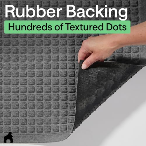 HydroABSORB Door Mat for Indoor Outdoor Use (Grey / 72" X 24")