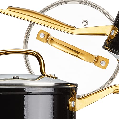 2.5 QT Ceramic Enamel Saucepan with Lid (2.5 Quarts)