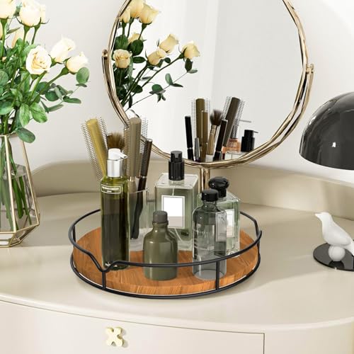 Lazy Susan Turntable Organizer for Cabinet Pantry Kitchen Countertop Refrigerator Cupboard (Carbonized Black / 14'')