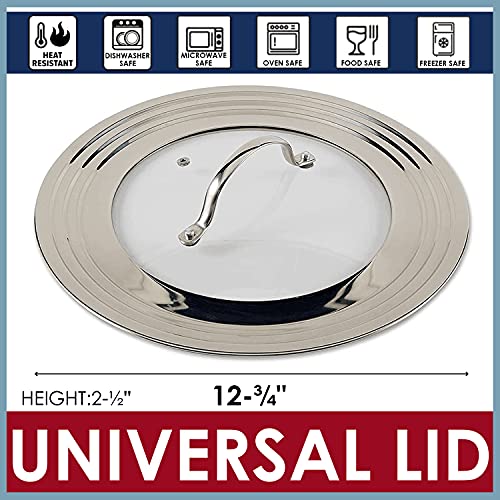 Stainless Steel Universal Lid for Pots (Silver Handle)