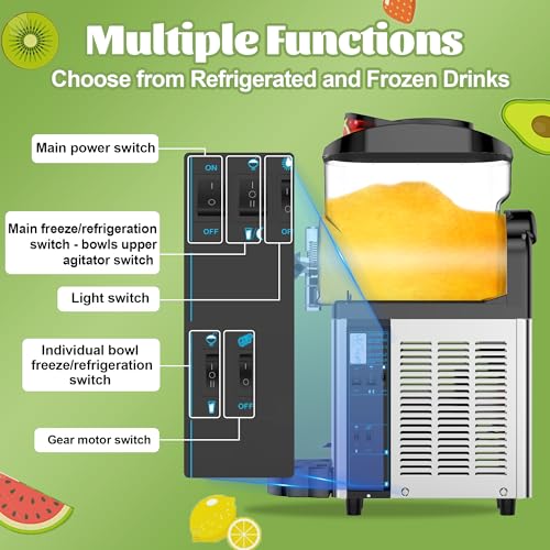 12L Commercial Slushie Machine Frozen Drink Maker Stainless Steel Slushy (12L)