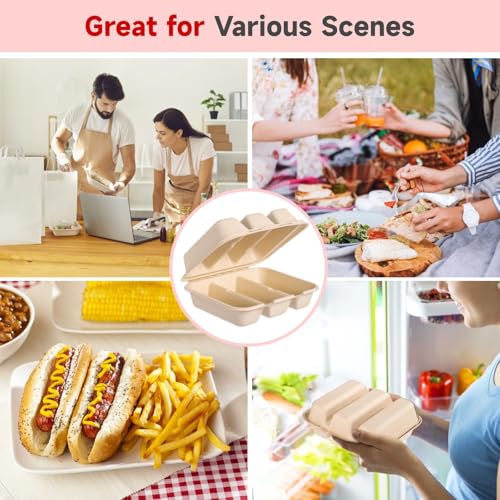 100 PCS Taco Plates Disposable with Lid 8.4 * 7 * 3in (100Pcs)