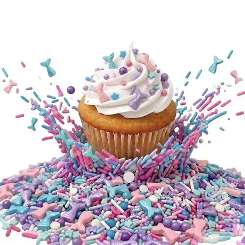 Sprinkles Edible Cake and Cupcake Sprinkles with Assorted Shapes and Sizes for Parties (Mermaid)