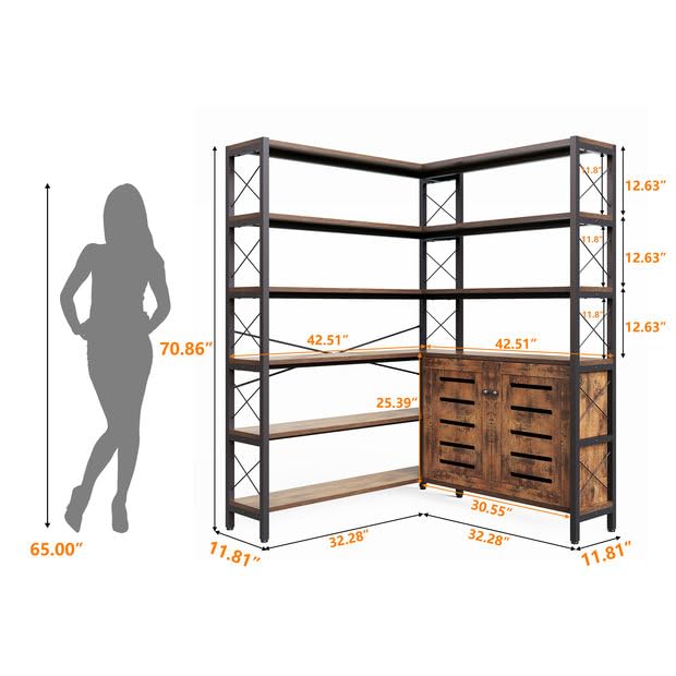 6 Shelf Corner Bookshelf