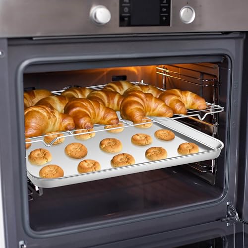 20x14 Inches XL Stainless Steel Baking Sheet with Wire Cooling Rack
