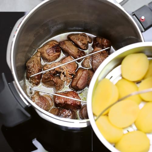 Vitavit Premium Pressure Cooker with Steamer Insert (6.3 Quarts / Silver)