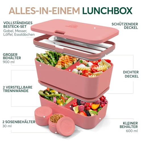 Lunch Box Containers w (Coral Pink / Standard)