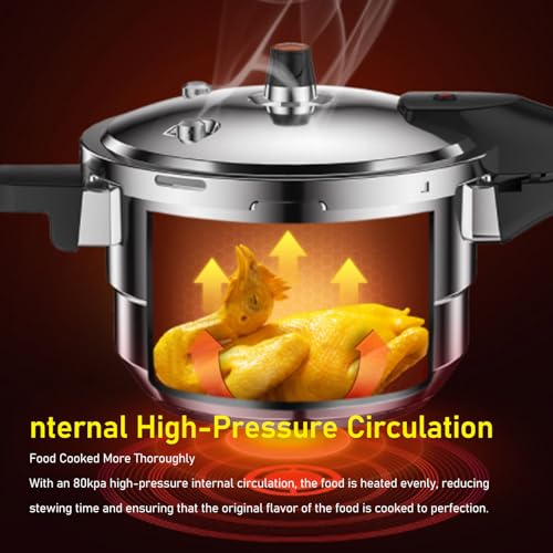 80Kpa Pressure Cooker Stainless Steel 8L Large Capacity (8.5 Quarts / Stainless steel)