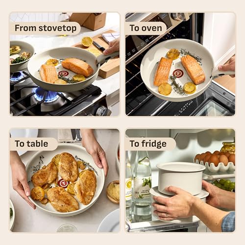 Ingenio Essentials Cookware Set with Detachable (Beige / 11-Piece)