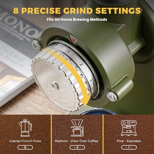 Electric Burr Coffee Grinder (Pea Green)