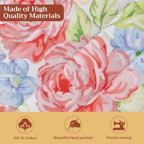 Pot Holders 100% Cotton Potholders (006 - Vintage Floral / 8" x 8" (Pot Holder Pack of 1))