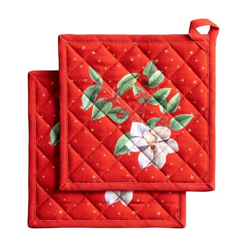 Pot Holders 100% Cotton Potholders (107 - Noel / 8" x 8" (Pot Holder Pack of 2))