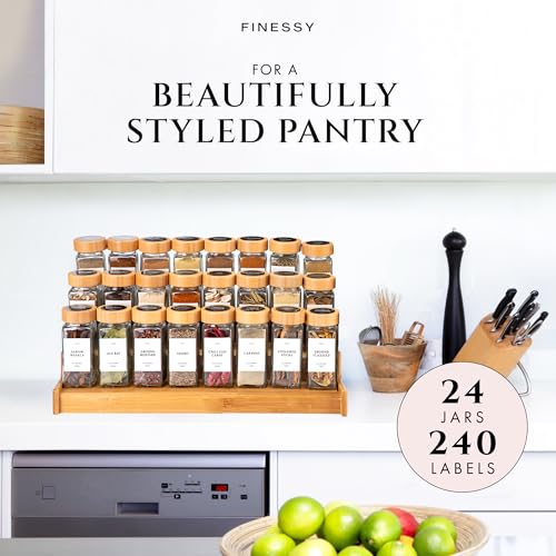 Glass Spice Jars With Bamboo Lids (4 Count)