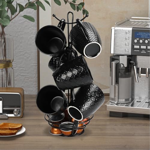 16 OZ Black Coffee Mugs Set of 6 (16 OZ / Black Coffee Mugs)