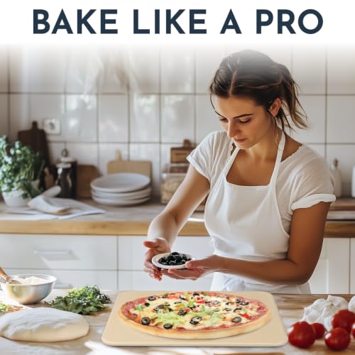 Large Pizza Stone for Oven and Grill Set