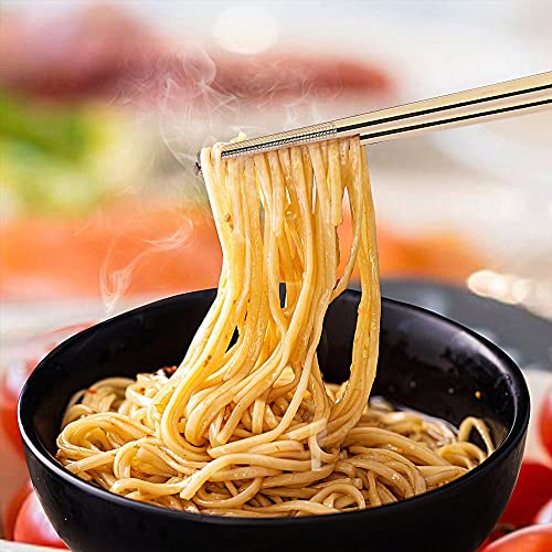 Metal Chopsticks Reusable Titanium Plated Stainless Steel Japanese Korean for Food & Cooking 9.5Inch Non