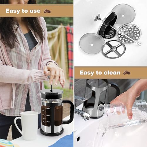 French Press Coffee Maker (silver)
