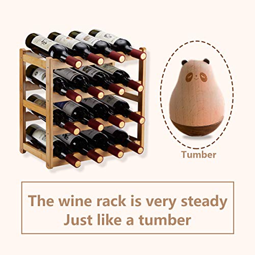 Bamboo Wine Rack (4 Tier Natural)