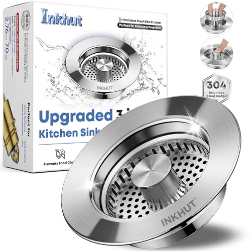Upgraded 3 in 1 Kitchen Sink Drain Strainer (Silver-1pack)
