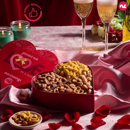 Mixed Nuts Heart Shaped Gift Basket