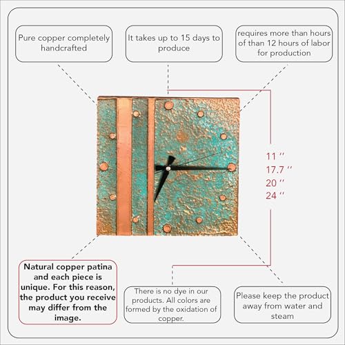 Handmade Copper Wall Clock Artisan Touch in Every Piece (Aged Grace / 11)