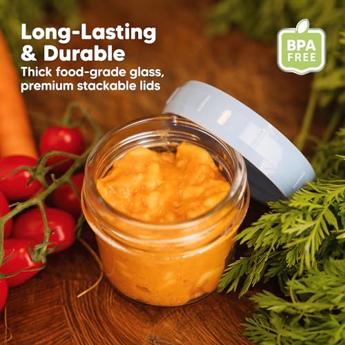 6pk 4oz Glass Baby Food Containers with Lids (6-pk 4 Ounce / Nord)