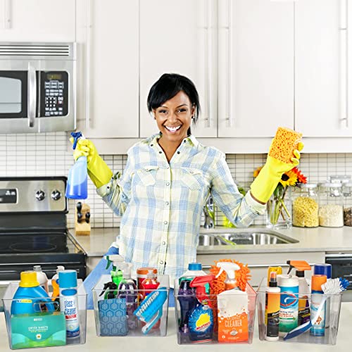 Clear Plastic Storage Bins for Kitchen (4 Count)
