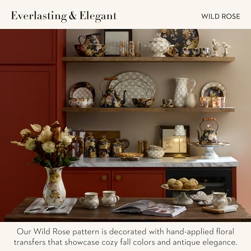 Enamel Tall Vase (White Wild Rose)