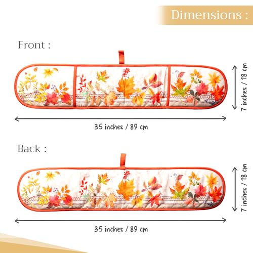 Double Oven Mitts 100% Cotton Double Oven Glove (056 - Amarante / 7" x 35" (Double Oven Mitt))
